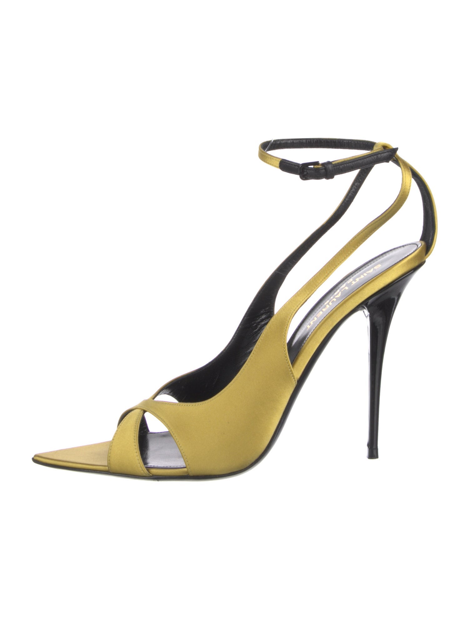 Saint Laurent Satin Cutout Accent Sandals