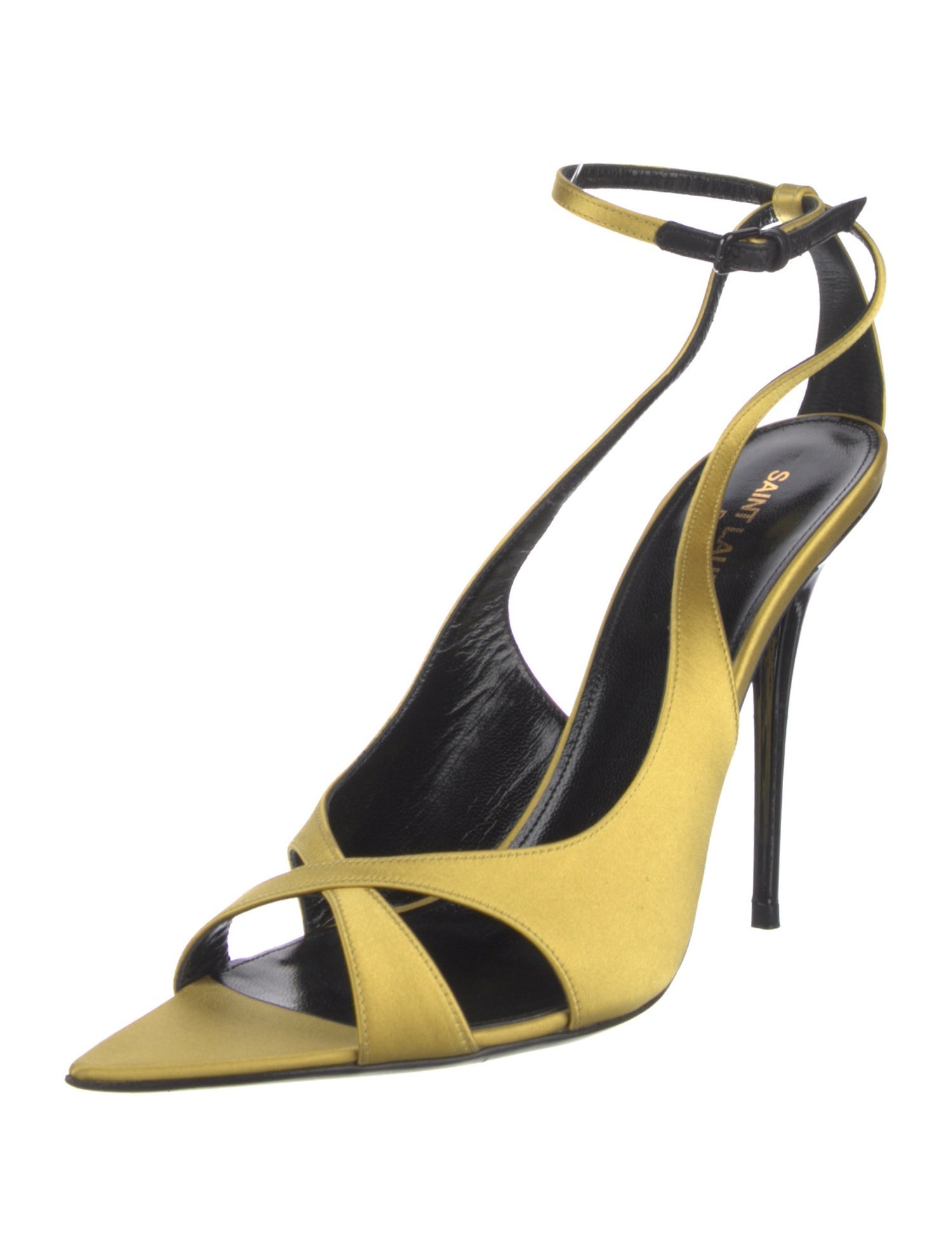 Saint Laurent Satin Cutout Accent Sandals