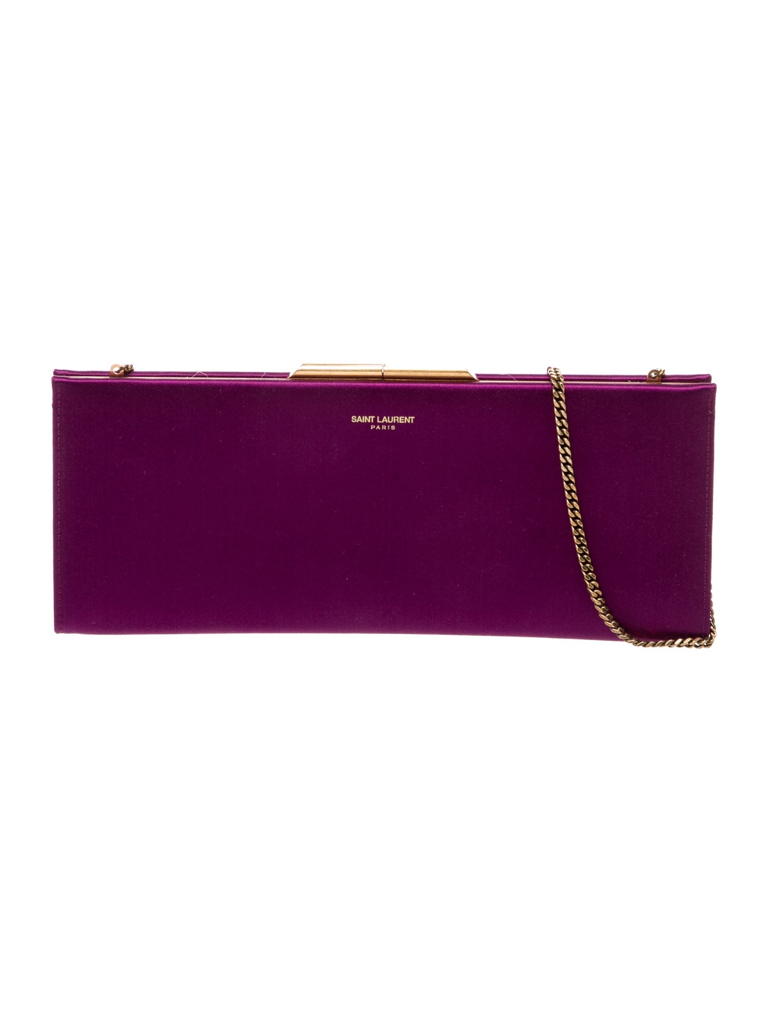 Saint Laurent Satin Midnight Satin Clutch Small 2025