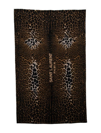 Saint Laurent Leopard Beach Towel