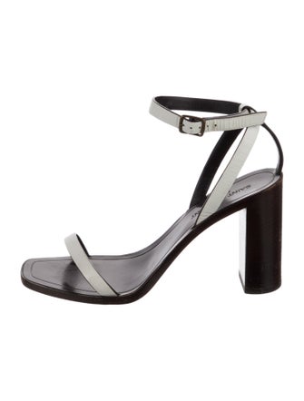 Saint Laurent Leather Colorblock Pattern Sandals