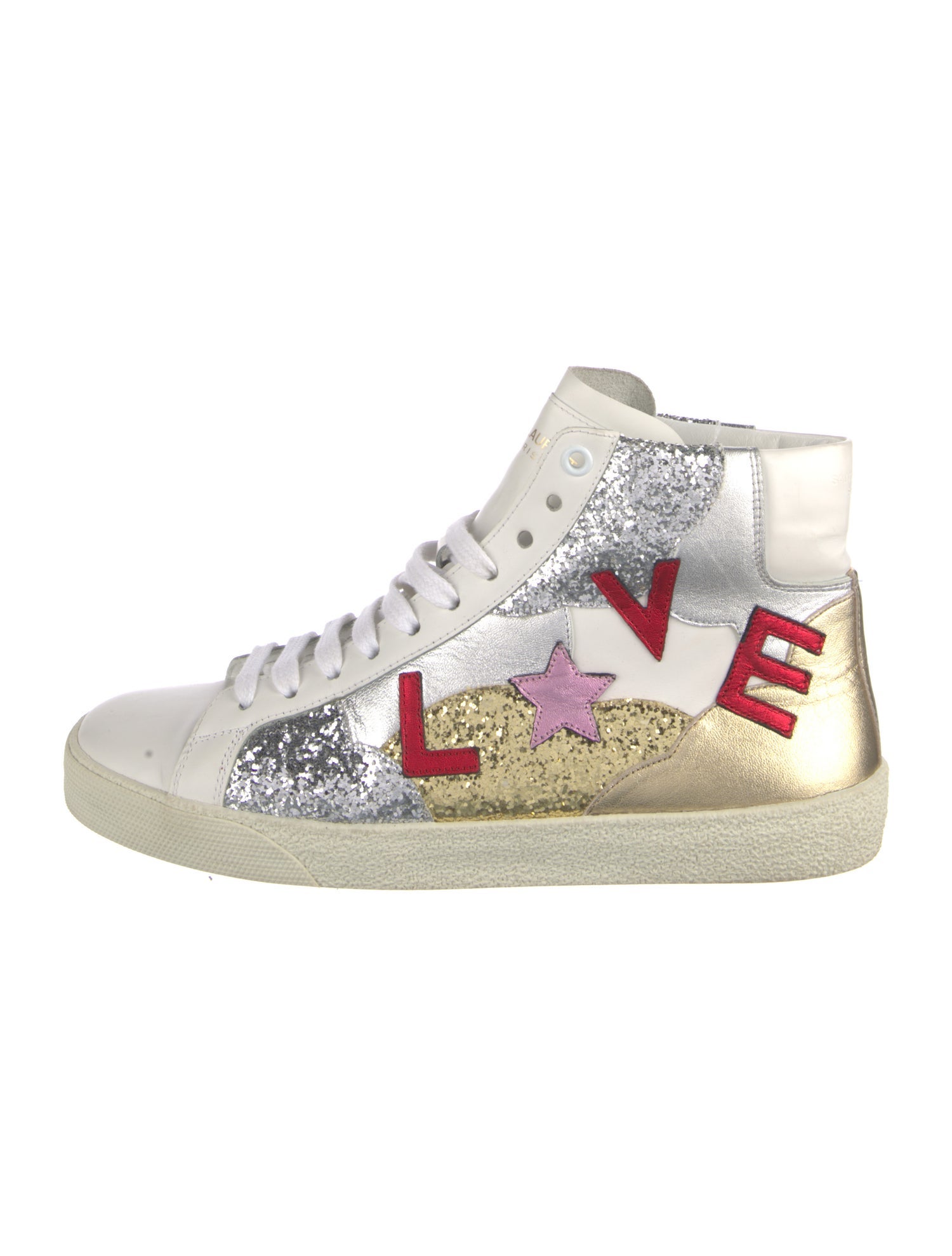 Saint Laurent Leather Printed Sneakers