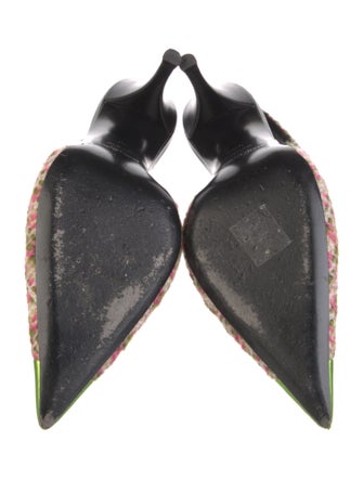 Saint Laurent Tweed Pattern Slingback Pumps