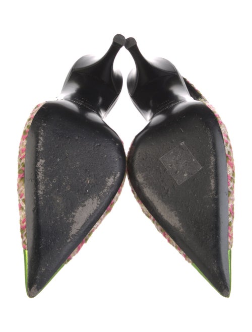 Saint Laurent Tweed Pattern Slingback Pumps