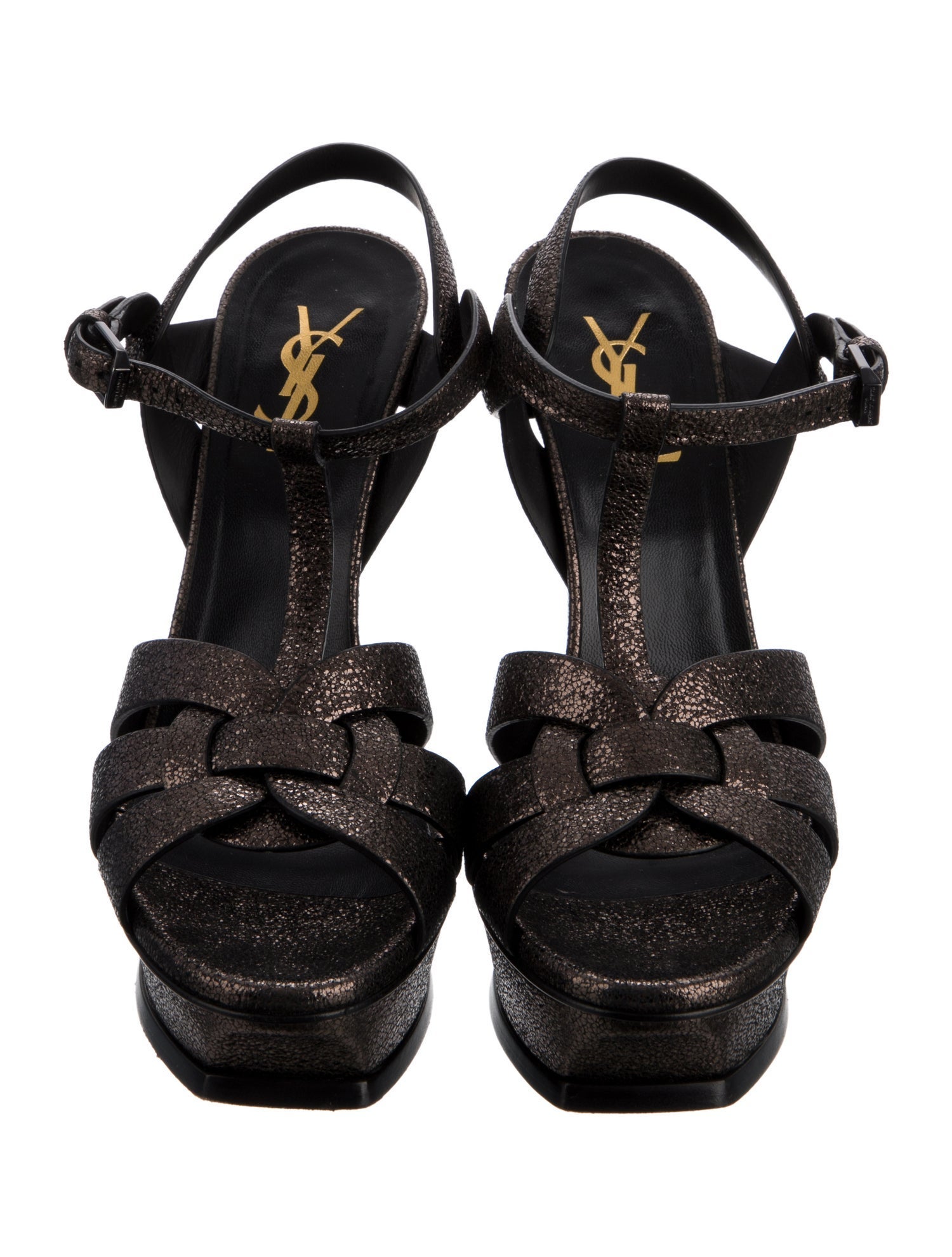 Saint Laurent Leather T-Strap Sandals
