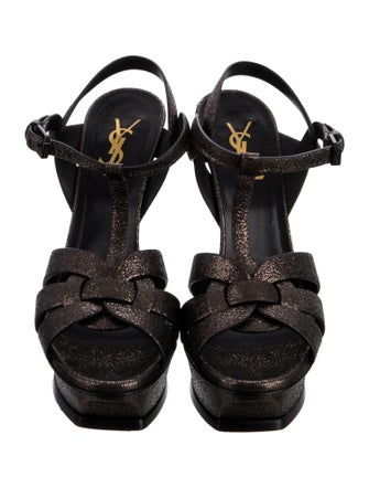 Saint Laurent Leather T-Strap Sandals