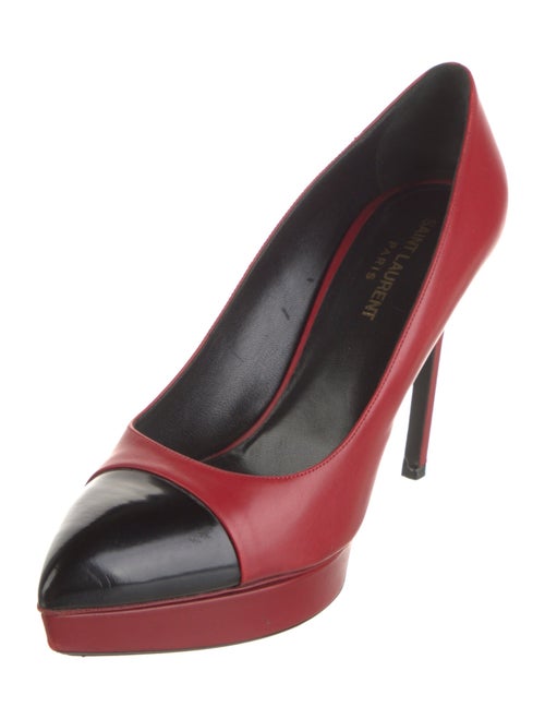 Saint Laurent Leather Colorblock Pattern Pumps