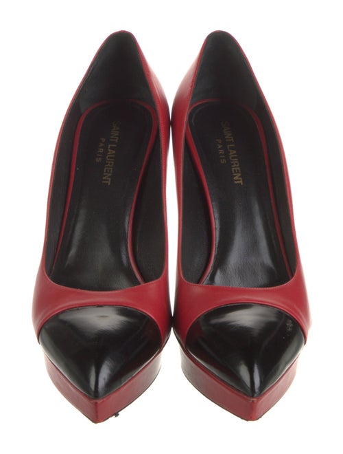 Saint Laurent Leather Colorblock Pattern Pumps