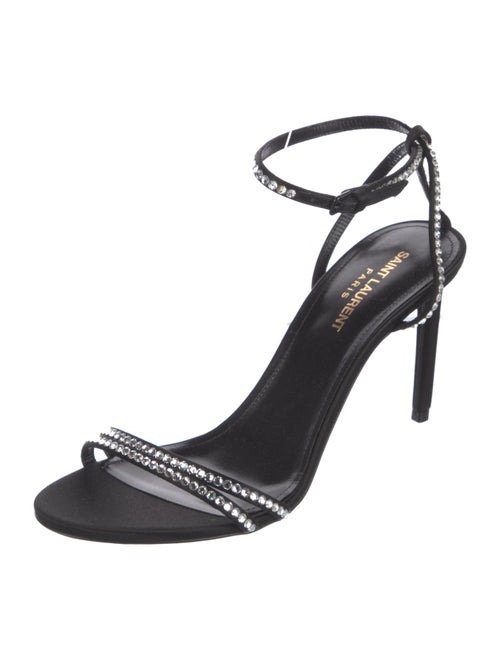 Saint Laurent Satin Crystal Embellishments Sandals
