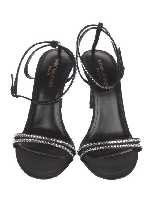 Saint Laurent Satin Crystal Embellishments Sandals