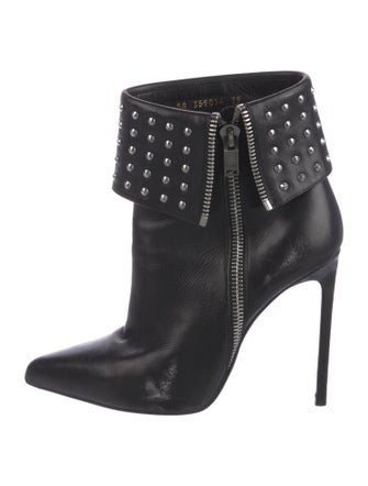 Saint Laurent Spike Accents Leather Boots