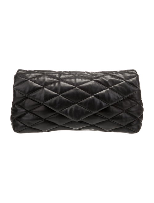 Saint Laurent Leather Sade Puffer Clutch Large