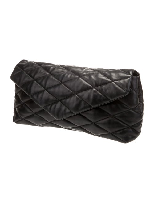 Saint Laurent Leather Sade Puffer Clutch Large