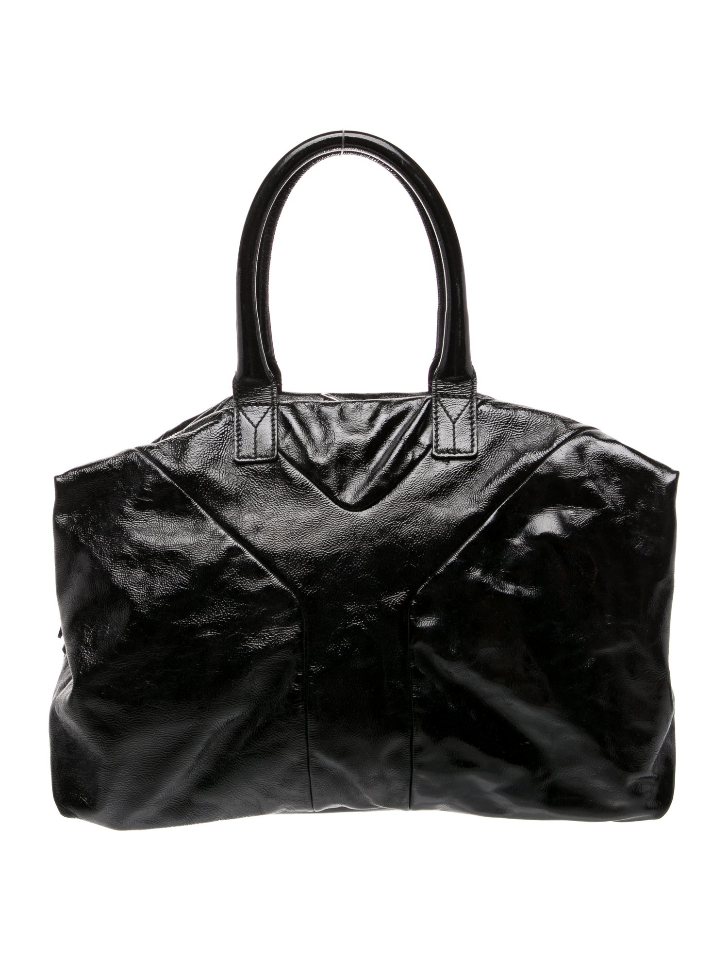 Yves Saint Laurent Rive Gauche Patent Leather Top Handle Bag Vintage