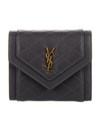 Saint Laurent Monogram Gaby Leather Compact Wallet