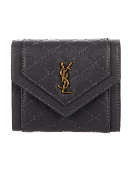 Saint Laurent Monogram Gaby Leather Compact Wallet