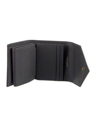 Saint Laurent Monogram Gaby Leather Compact Wallet