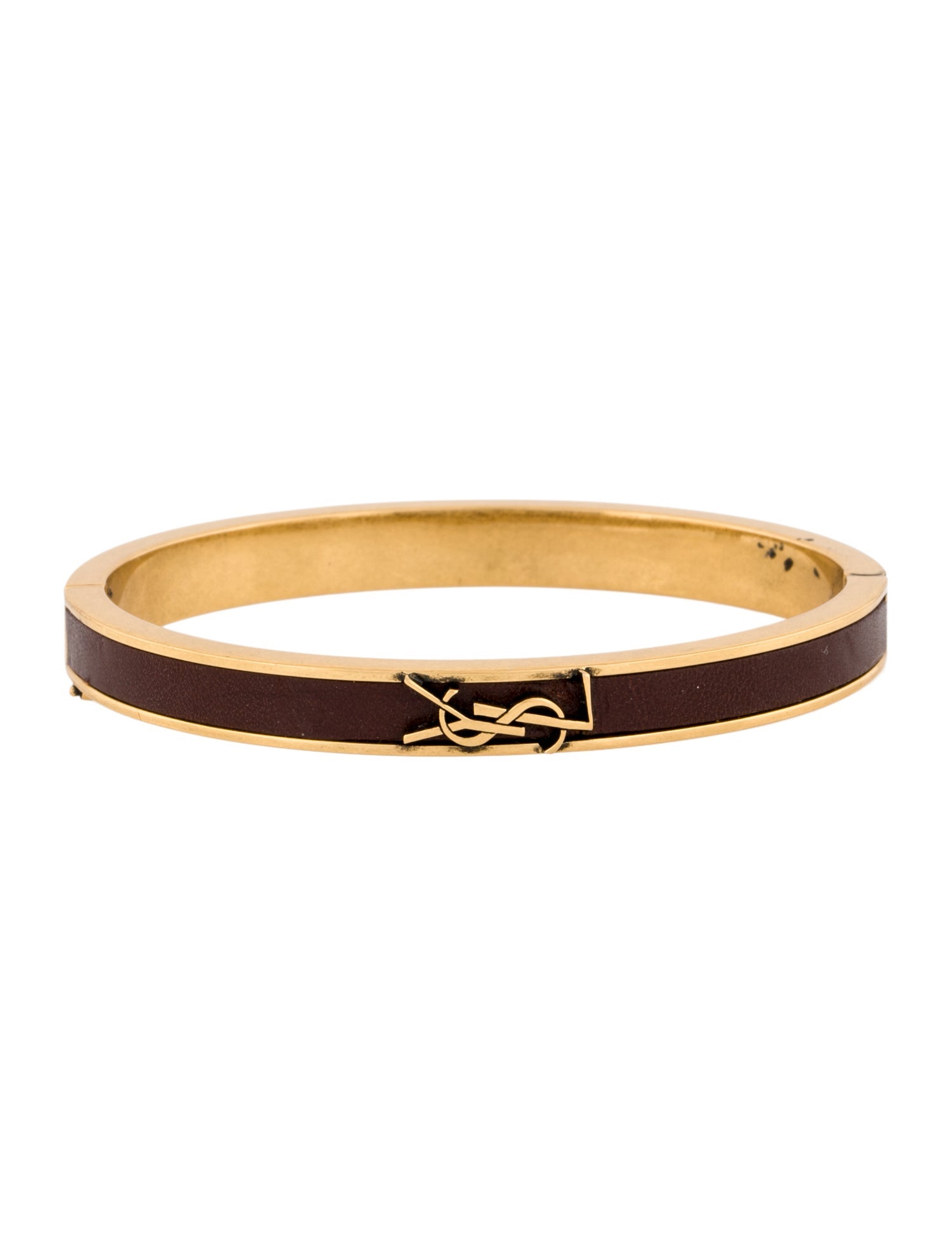 Saint Laurent Leather Opyum Bangle Bracelet