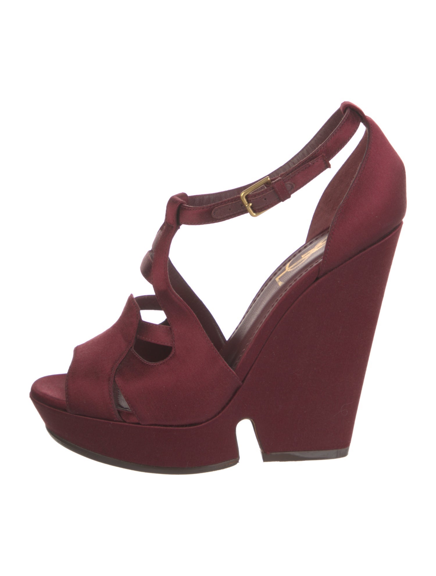 Saint Laurent Satin T-Strap Pumps