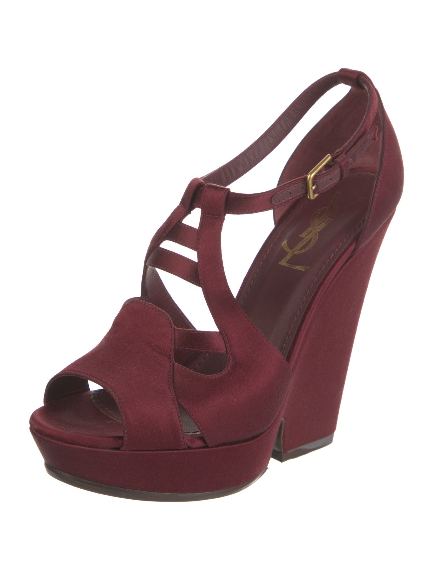 Saint Laurent Satin T-Strap Pumps