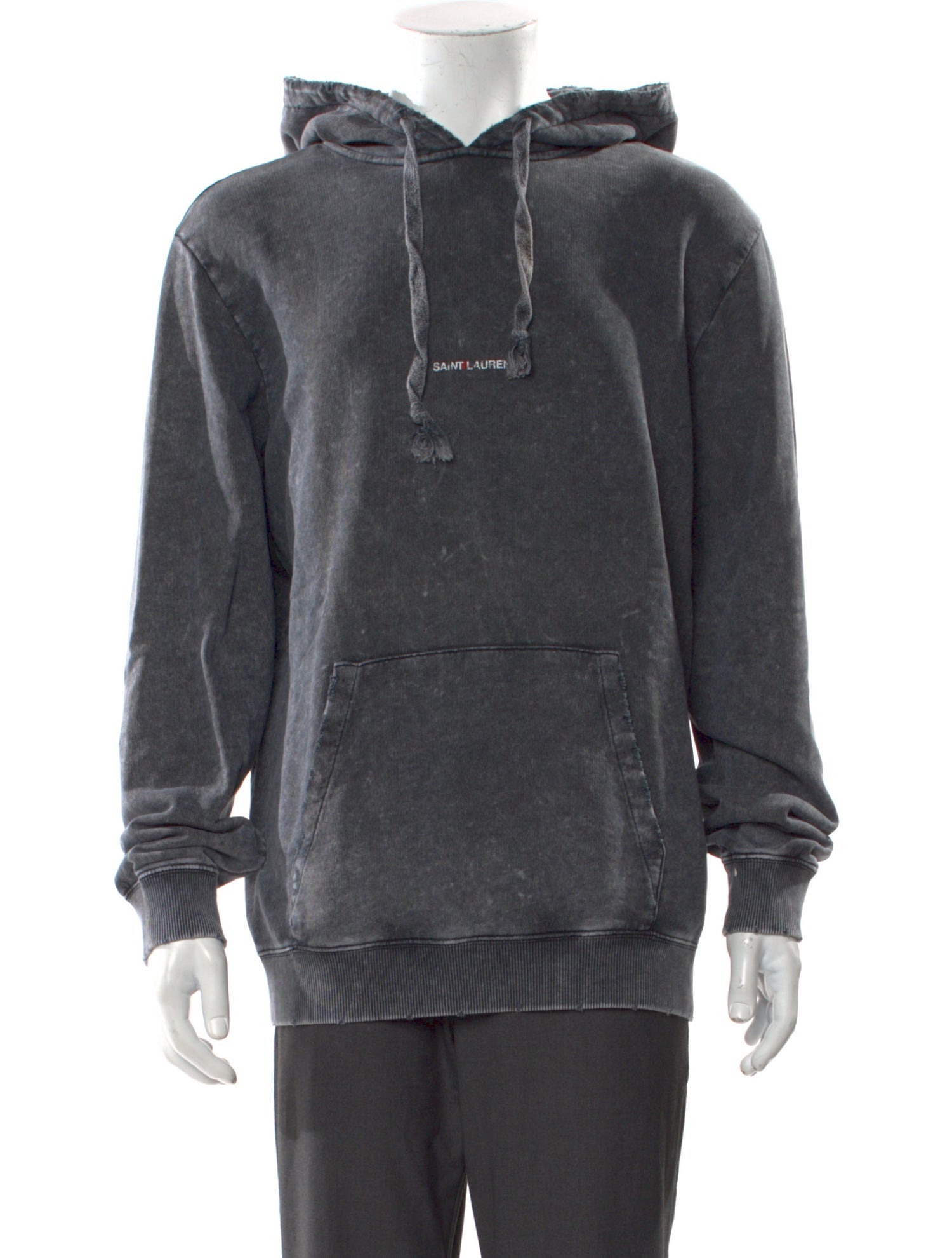 Saint Laurent 2017 Distressed Archive Logo Hoodie