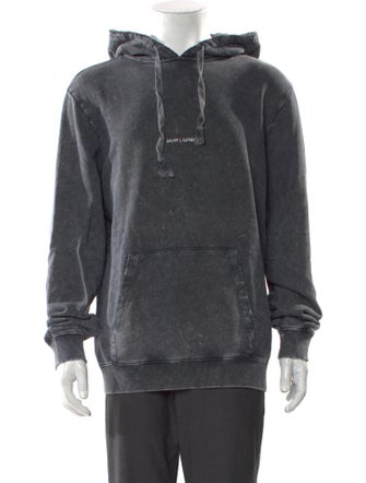 Saint Laurent 2017 Distressed Archive Logo Hoodie