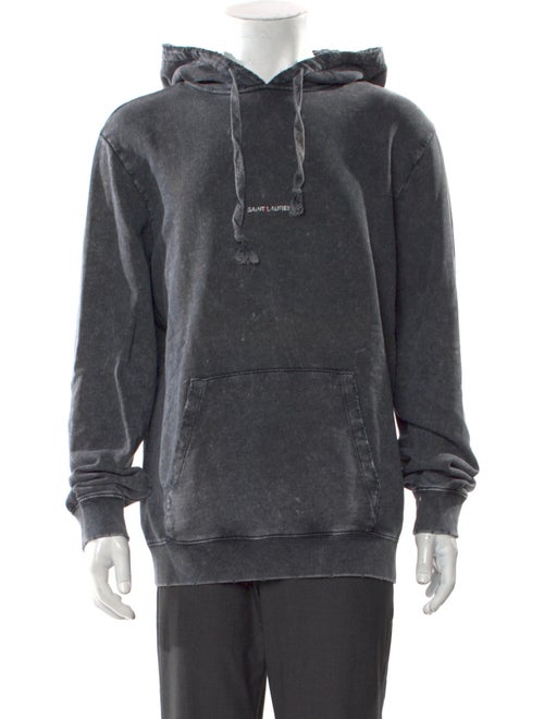 Saint Laurent 2017 Distressed Archive Logo Hoodie