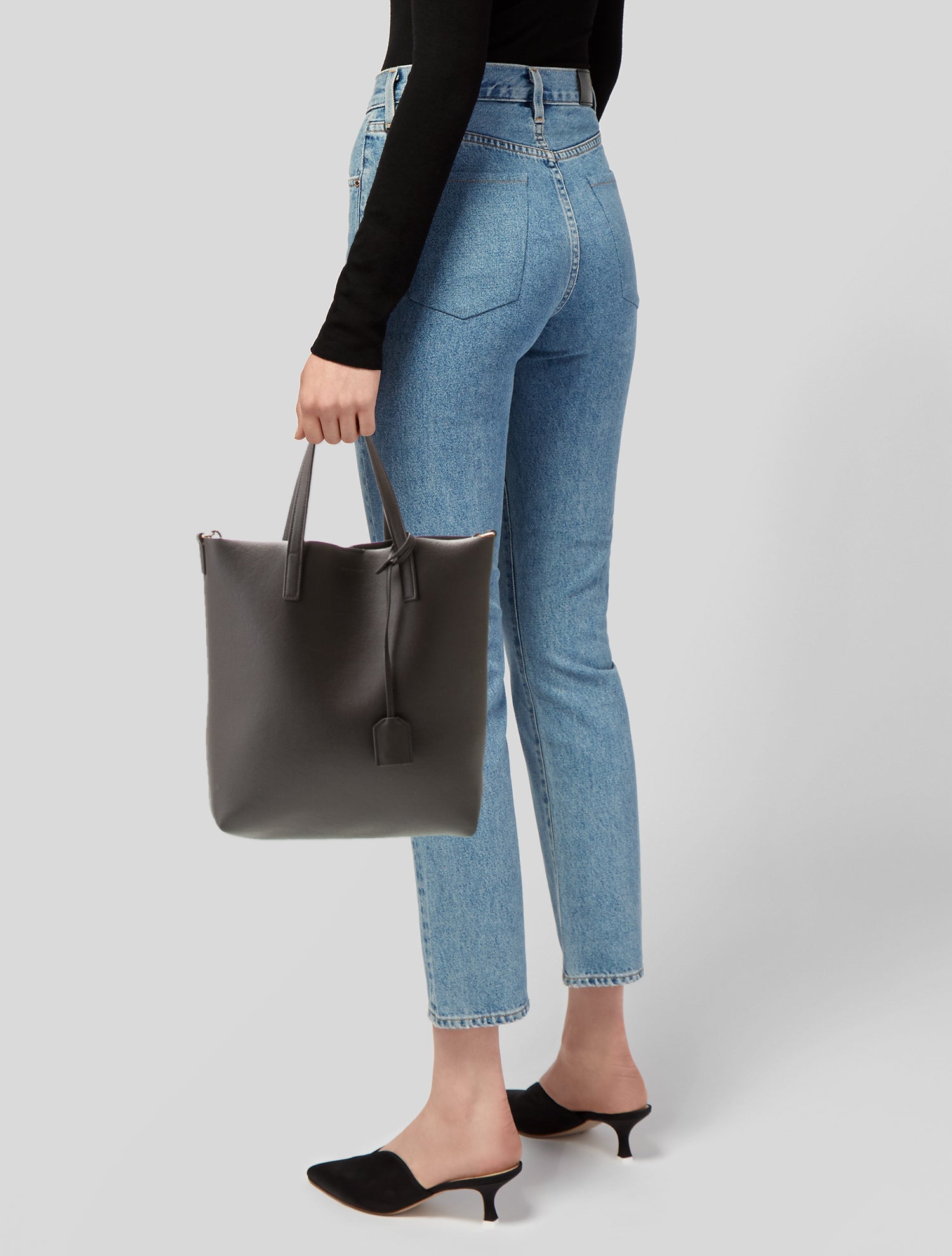 Saint Laurent Leather N/S Shopping Tote Toy