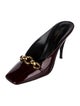 Saint Laurent Patent Leather Chain-Link Accents Mules