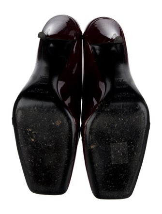 Saint Laurent Patent Leather Chain-Link Accents Mules