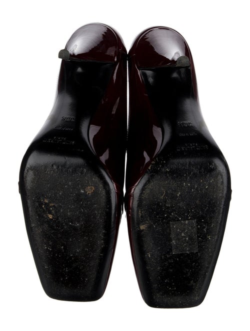 Saint Laurent Patent Leather Chain-Link Accents Mules