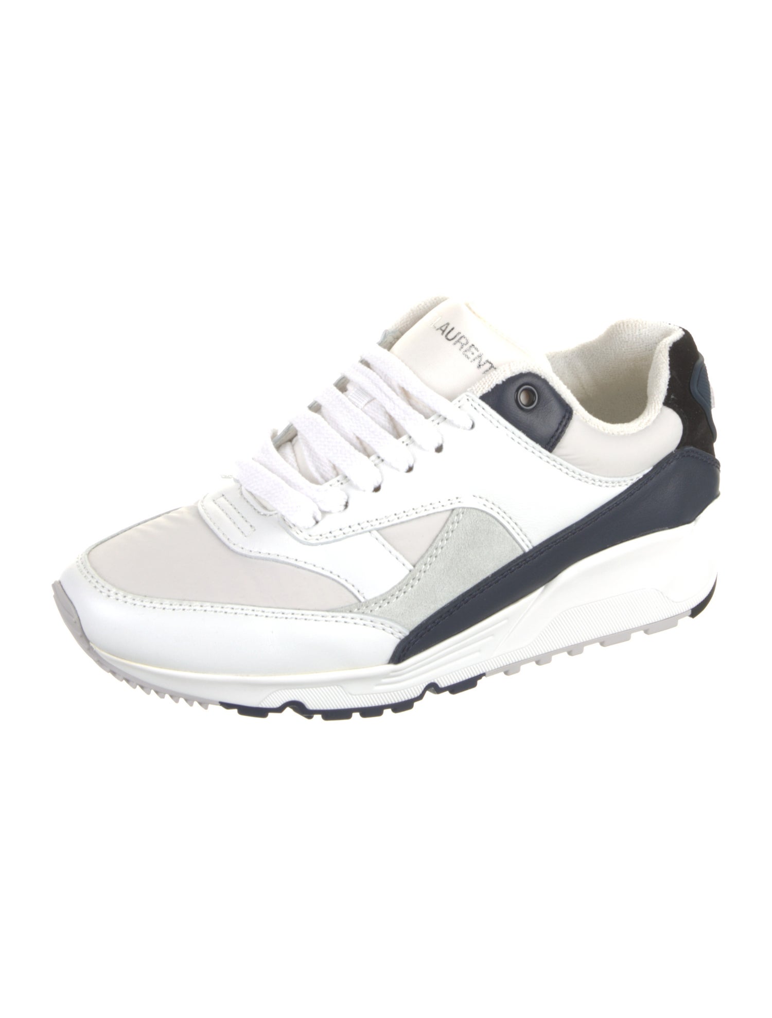 Saint Laurent Leather Colorblock Pattern Sneakers