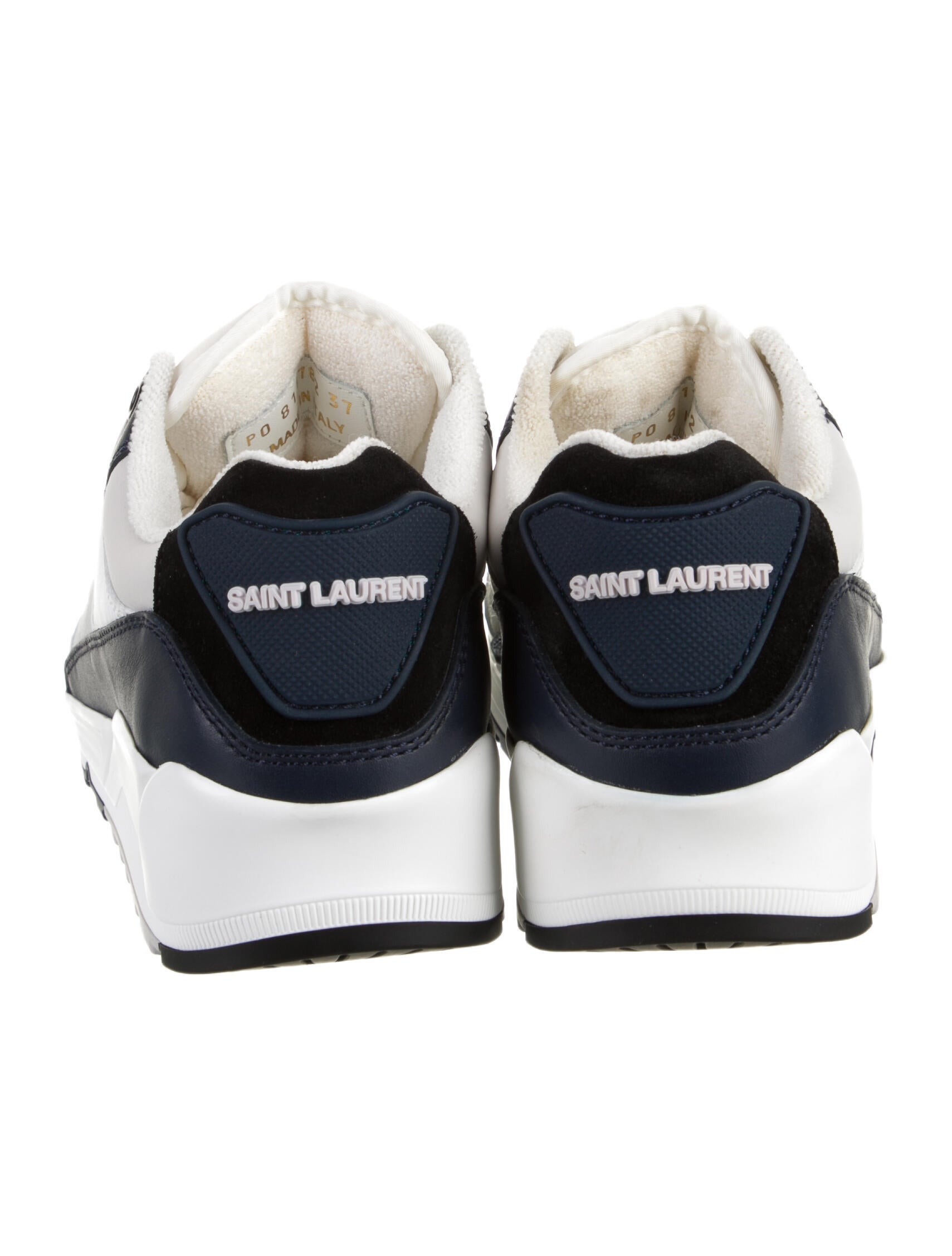 Saint Laurent Leather Colorblock Pattern Sneakers