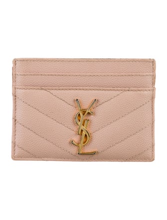 Saint Laurent Signature Logo Leather Card Holder