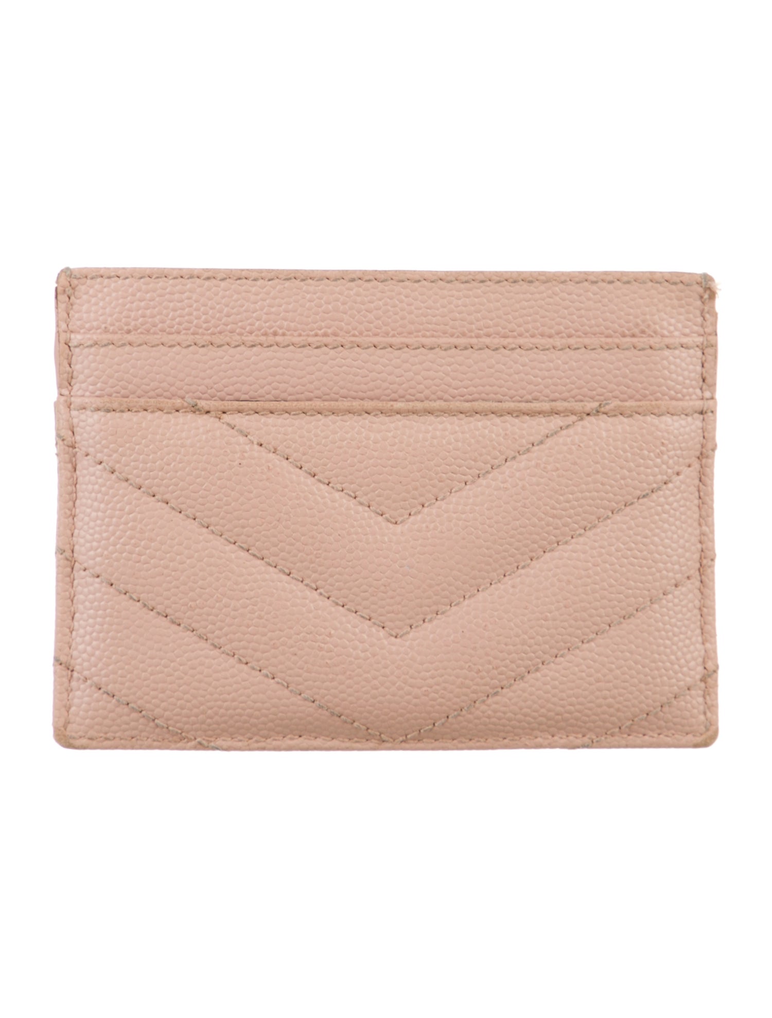 Saint Laurent Signature Logo Leather Card Holder