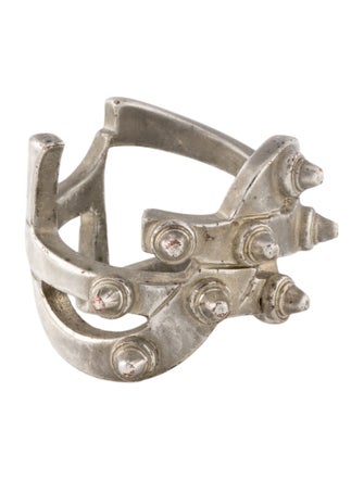 Saint Laurent Studded Monogram Ring