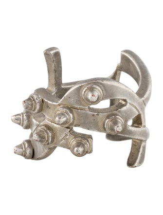 Saint Laurent Studded Monogram Ring