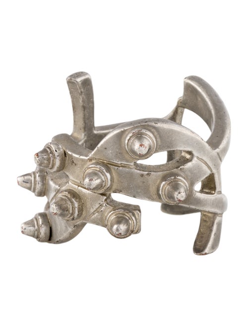 Saint Laurent Studded Monogram Ring