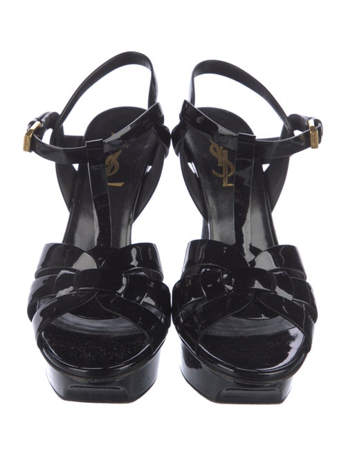 Saint Laurent Patent Leather T-Strap Sandals