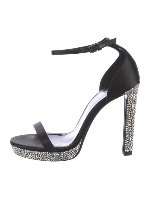 Saint Laurent Satin Crystal Embellishments Sandals