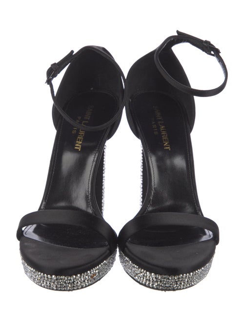 Saint Laurent Satin Crystal Embellishments Sandals