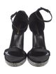 Saint Laurent Satin Crystal Embellishments Sandals