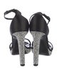 Saint Laurent Satin Crystal Embellishments Sandals