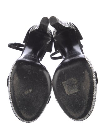Saint Laurent Satin Crystal Embellishments Sandals