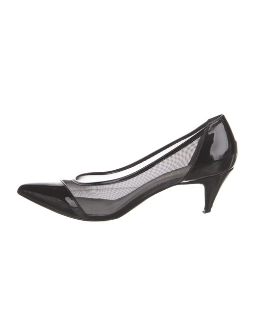 Saint Laurent Mesh Leather Trim Embellishment Pumps