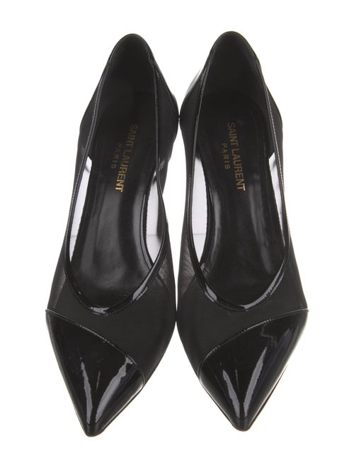 Saint Laurent Mesh Leather Trim Embellishment Pumps