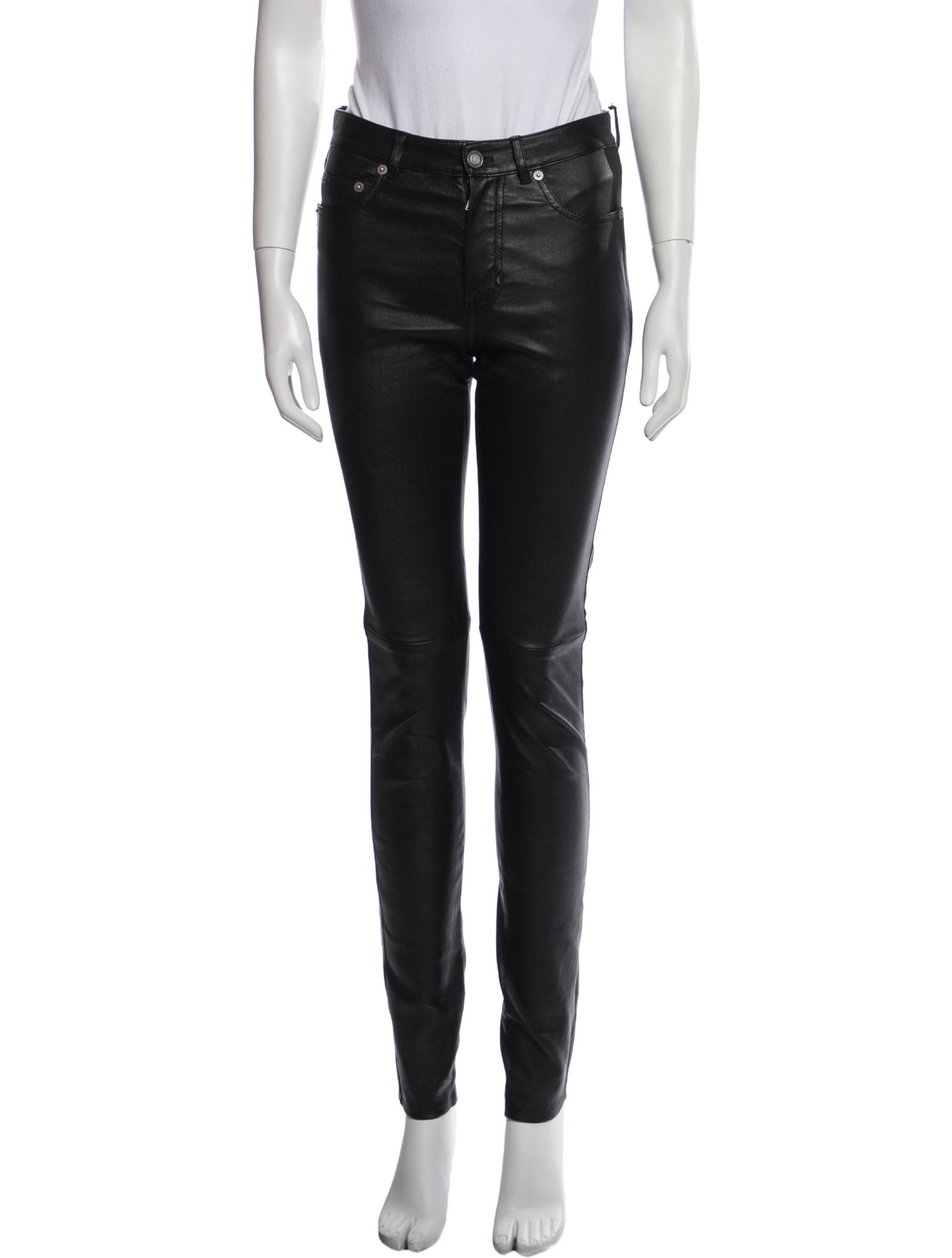 Saint Laurent Leather Skinny Leg Pants