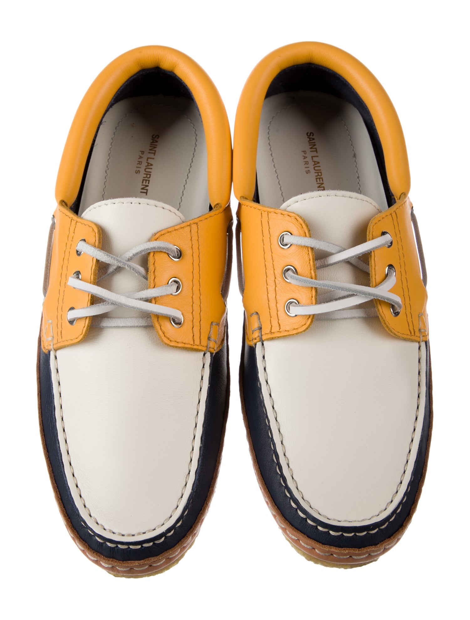 Saint Laurent Leather Colorblock Pattern Espadrilles