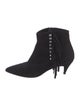 Saint Laurent Suede Fringe Trim Accent Boots