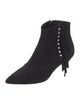 Saint Laurent Suede Fringe Trim Accent Boots